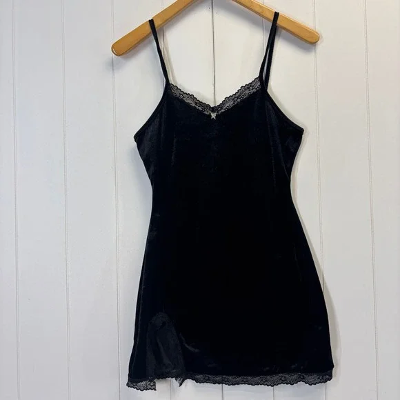 Women Y2K Festival Fairy Grunge Velvet Lace Slip Dress Size S Indie Butterfly - Picture 1 of 8